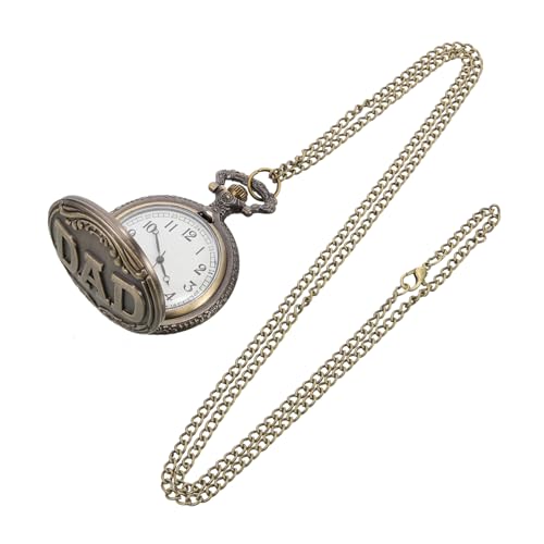 POPETPOP Vintage Taschenuhr Herren mit Kette Klassisches Flip Cover Design Kompakt und Leicht Elegantes zum Vatertag Stilvolle Herrenuhr im Retro Look für Alltag und Festliche Anlässe von POPETPOP