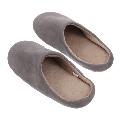 POPETPOP Warme Weiche Hausschuhe Damen und Herren Rutschfeste Flauschige Pantoffeln mit Antirutsch Sohle Kuschelige Indoor Schlappen für Herbst und Winter Sicherer Halt von POPETPOP
