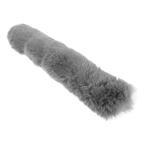 POPETPOP Weicher Plüsch Schultergurt Polster für Damen Handtaschen Faux Fell Riemenüberzug für Umhängetaschen Satchel und Rucksack Zubehör in Dunkelgrau von POPETPOP