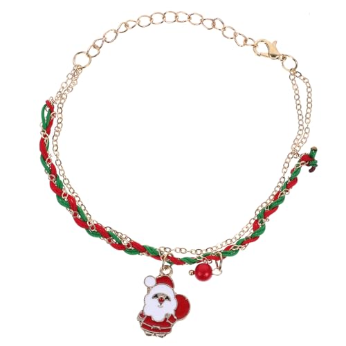 POPETPOP Weihnachtliches Armband Damen Verstellbares Geflochtenes Schmuckstück mit Bunten Charms Festliches Handgelenkband für Mutter Freundin Tochter Modisch Kreativ und Vielseitig von POPETPOP