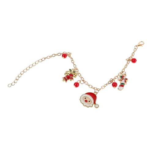 POPETPOP Weihnachtsarmband Damen Verstellbar aus Langlebiger Legierung mit Santa Claus Jingle Bell Zuckerstange Festlicher Schmuck für Familie und Feiertage Xmas von POPETPOP