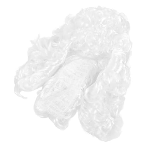 POPETPOP Weiße Lockige Cosplay Richter Perücke Langlebige Komfortable Anwaltsperücke für Kostümparty Halloween und Karneval Synthetisches Material Natürlicher Look Sichere Fixierung von POPETPOP