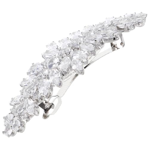 POPETPOP Zircon Haarklammer für Hochzeit Schimmernder Brautschmuck mit Funkelnden Kristallen Hochwertiger Haarschmuck für Bräute Brautjungfern und Besondere Anlässe Einfach zu Kombinieren von POPETPOP