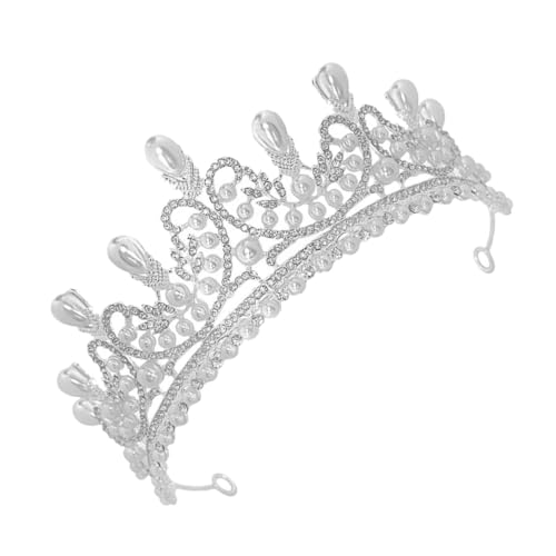 POPETPOP mit Strasssteinen und Perlen Klassisches Wasserfall Design Hochzeit Haarschmuck für Damen Vielseitiges Tiara Accessoire für Braut und Blumenmädchen Edles Schmuckstück für von POPETPOP