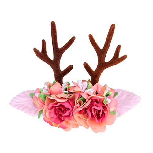 POPETPOP Kopfbedeckung für Mädchen Spotlight-Stirnband Weihnachtsfoto süße Weihnachtshaarreifen Cosplay-Stirnband Haarband haarschmuck -Stirnbänder für Mädchen Ohr Geschenk Kleine Rosa von POPETPOP