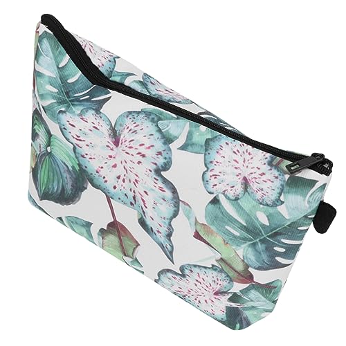 POPETPOP Digitaldruck-Blumen-Pflanzen-kupplungs-aufbewahrungs-wasserdichte Tragbare Reise-Kosmetiktasche Aufbewahrungstasche Fräulein Polyester Halterung Drucken von POPETPOP