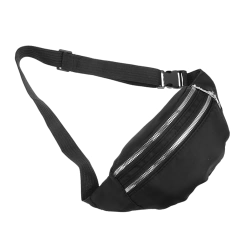 POPETPOP wasserdichte Bauchtasche Damen Große Kapazität Verstellbarer Gürtel Sport Hüfttasche Für Reisen Joggen Alltag Stylische Handy Gürteltasche Umhängen Schwarz von POPETPOP