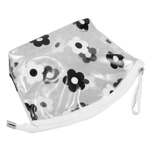 POPETPOP wasserdichte Dicke PVC Kosmetiktasche mit Transparentem Design Modischem Blumenmuster Leichter als Reise Make Up Tasche und Kulturbeutel für Frauen von POPETPOP