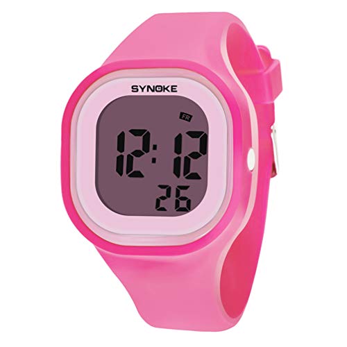 POPETPOP Betrachten wasserdichte Uhr Elektronische Uhr- Digital Outdoor Sports Uhr Mode- Casual- Handgelenkwachen für Und M?nner Silicone Watch Digital Watch zu (Pink) Running Watch von POPETPOP