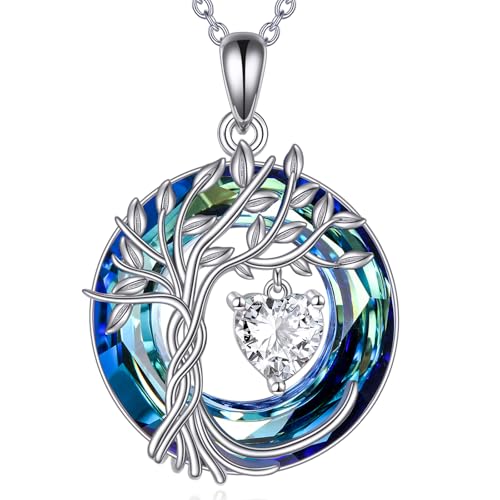 Lebensbaum Birthstone kette für Damen 925 Sterling Silber Baum des Lebens Schmuck Cubic Zirkonia Anhänger April Birthstone Edelstein mit Kristall Weihnachtsgeschenke für Mutter Ehefrau Lebensbaum Birthstone kette für Damen 925 Sterling Silber Baum des Lebens Schmuck Cubic Zirkonia Anhänger April Birthstone Edelstein mit Kristall Weihnachtsgeschenke für Mutter Ehefrau von POPLYKE