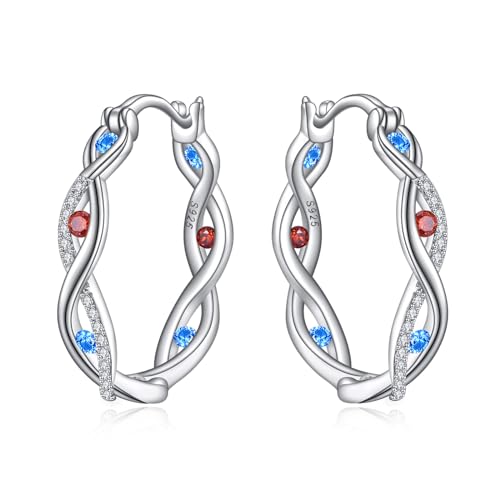 POPLYKE 7 Chakren Ohrringe Sterling Silber Keltische Knoten Huggie Hoop Ohrringe Schmuck Geschenke für Frauen von POPLYKE