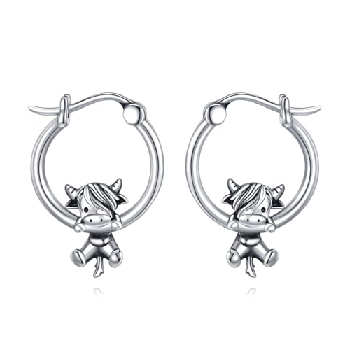 POPLYKE 925 Sterling Silber Hochland Kuh Ohrringe - Damen Schmuck POPLYKE 925 Sterling Silber Hochland Kuh Ohrringe - Damen Schmuck von POPLYKE