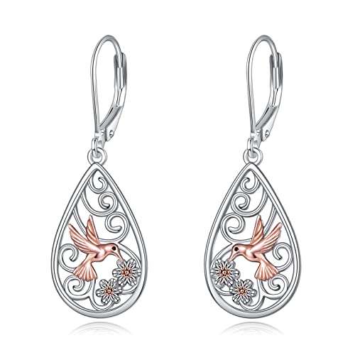 POPLYKE 925 Sterling Silber Kolibri Ohrringe Träne Dangle Ohrringe Für Damen Schmuck Geschenke Geburtstag von POPLYKE