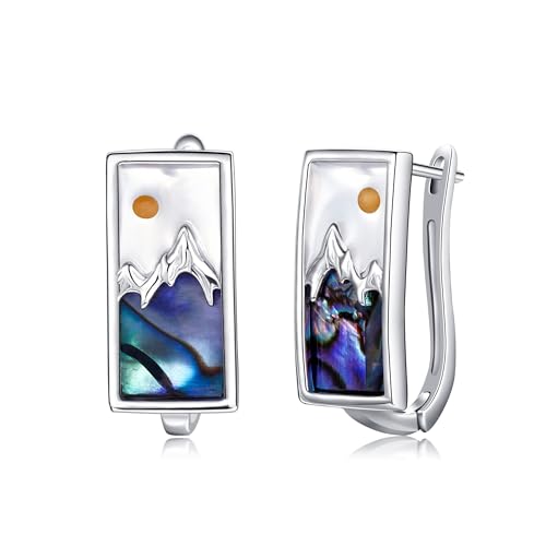 POPLYKE Abalone Berg Ohrringe Damen 925 Sterling Silber Senf Samen Ohrringe Christian Schmuck Geschenke für sie POPLYKE Abalone Berg Ohrringe Damen 925 Sterling Silber Senf Samen Ohrringe Christian Schmuck Geschenke für sie von POPLYKE