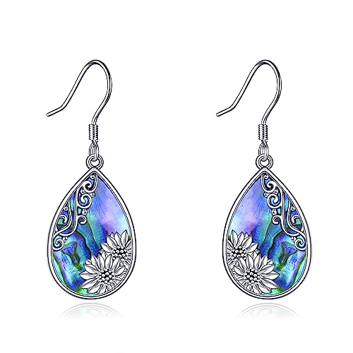 POPLYKE Abalone Shell Sonnenblume Filigrane Tr?ne Tropfen Dangle Ohrringe Sterling Silber Vintage Ohrringe Frauen Schmuck POPLYKE Abalone Shell Sonnenblume Filigrane Tr?ne Tropfen Dangle Ohrringe Sterling Silber Vintage Ohrringe Frauen Schmuck von POPLYKE