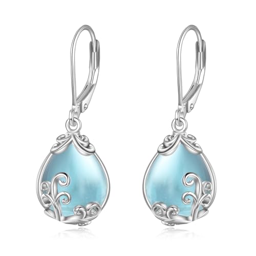 POPLYKE Aquamarin Filigrane Tropfen Ohrringe Sterling Silber Kristall Kappe Ohrringe Schmuck für Frauen POPLYKE Aquamarin Filigrane Tropfen Ohrringe Sterling Silber Kristall Kappe Ohrringe Schmuck für Frauen von POPLYKE