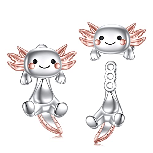 POPLYKE Axolotl Ohrstecker für Frauen 925 Sterling Silber Axolotl Schmuck Hypoallergene Axolotl von POPLYKE