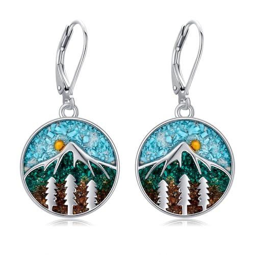 POPLYKE Berg Ohrringe 925 Sterling Silber - Türkis Sodalit Tumbled Chips Dangle Drop Mit Senf Samen Kreis Bergkette für Damen Herren Natur Schmuck POPLYKE Berg Ohrringe 925 Sterling Silber - Türkis Sodalit Tumbled Chips Dangle Drop Mit Senf Samen Kreis Bergkette für Damen Herren Natur Schmuck von POPLYKE