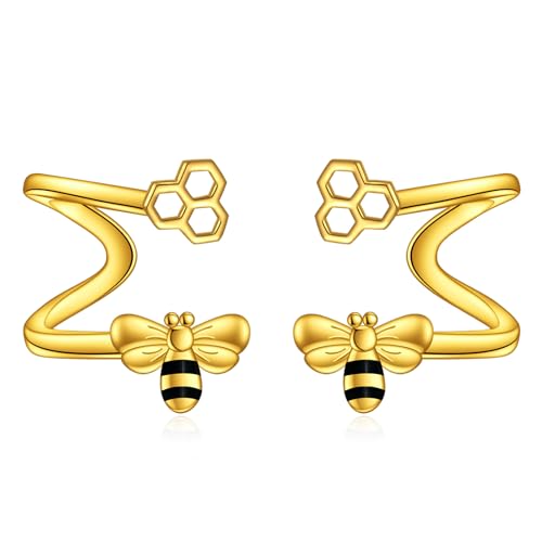 POPLYKE Biene Ohrringe für Frauen Sterling Silber Biene Clip auf Ohrringe Biene Schmuck Geschenk für Mädchen POPLYKE Biene Ohrringe für Frauen Sterling Silber Biene Clip auf Ohrringe Biene Schmuck Geschenk für Mädchen von POPLYKE