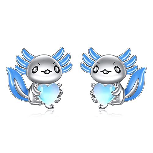 POPLYKE Blauer Mondstein Axolotl Ohrstecker für Damen 925 Sterling Silber Hypoallergen Tierschmuck Geburtstagsgeschenke POPLYKE Blauer Mondstein Axolotl Ohrstecker für Damen 925 Sterling Silber Hypoallergen Tierschmuck Geburtstagsgeschenke von POPLYKE