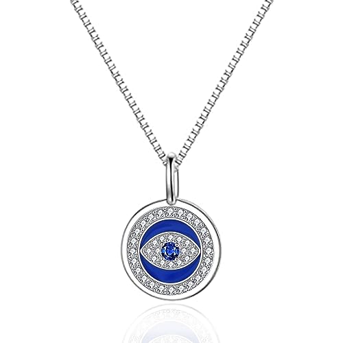 POPLYKE Blue Evil Eye Halskette für Frauen 925 Sterling Silber Evil Eye Schmuck Geschenk von POPLYKE