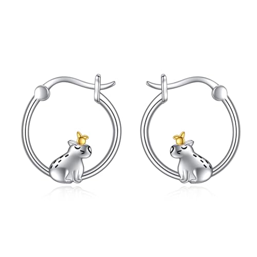 POPLYKE Capybara Ohrringe für Frauen Sterling Silber Hoop Ohrringe Tiere Schmuck Geschenk für Mädchen von POPLYKE