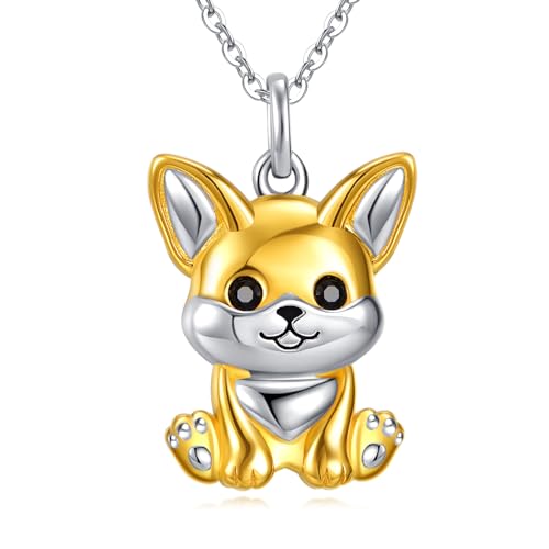 POPLYKE Chihuahua Halskette 925 Sterling Silber Hund Halskette für Damen Hund Schmuck Geschenke für Mädchen von POPLYKE