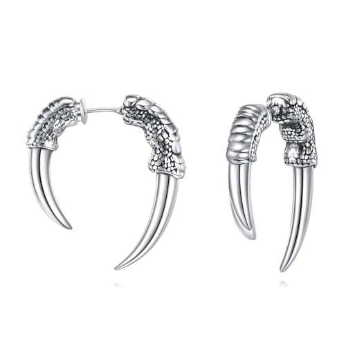 POPLYKE Drachenkralle Ohrstecker für Männer Frauen Sterling Silber Gothic Punk Ohrringe Geburtstag Schmuck Geschenke von POPLYKE