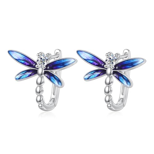 POPLYKE Libelle Ohrringe 925 Sterling Silber Ohrringe Dragonfly Schmuck für Damen Mama von POPLYKE