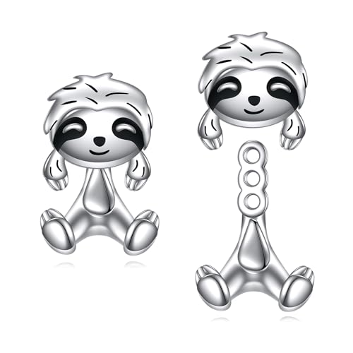 POPLYKE Faultier Ohrringe für Frauen 925 Sterling Silber Tier Ohrstecker lustig Faultier Schmuck Geschenke für Sie Ihn von POPLYKE