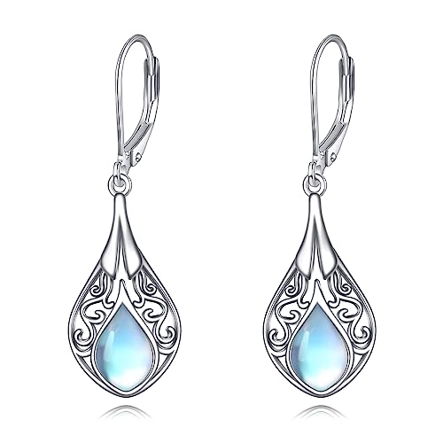 POPLYKE Filigrane Mondstein Leverback Ohrringe 925 Sterling Silber Träne Mondstein Ohrringe Dangle für Damen Schmuck Geschenke POPLYKE Filigrane Mondstein Leverback Ohrringe 925 Sterling Silber Träne Mondstein Ohrringe Dangle für Damen Schmuck Geschenke von POPLYKE