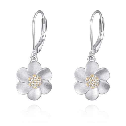 POPLYKE Gänseblümchen Ohrringe Damen 925 Sterling Silber Blume Ohrringe Daisy Ohrringe Gänseblümchen Schmuck von POPLYKE