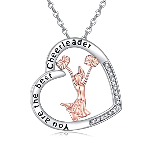 POPLYKE Herz Cheerleader Halskette für Mädchen 925 Sterling Silber Gymnastik Geschenke Geburtstag Sport Schmuck… von POPLYKE