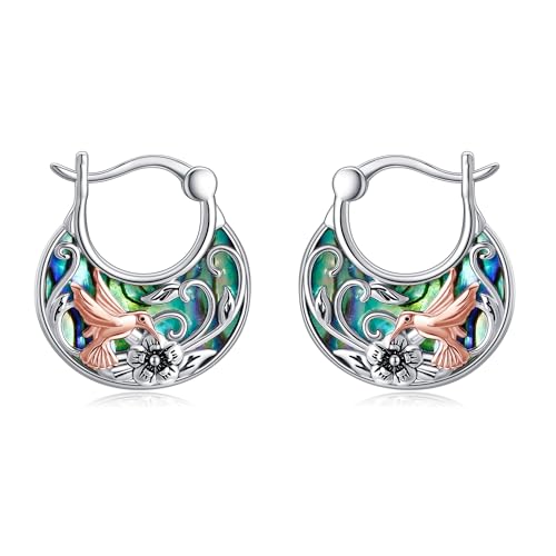 POPLYKE Kolibri Ohrringe 925 Sterling Silber Hoop Ohrringe Abalone Ohrringe Kolibri Schmuck Geschenke Damen POPLYKE Kolibri Ohrringe 925 Sterling Silber Hoop Ohrringe Abalone Ohrringe Kolibri Schmuck Geschenke Damen von POPLYKE