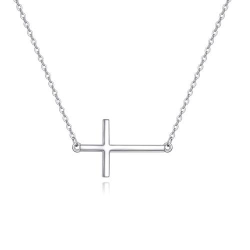 POPLYKE Kreuz Halskette für Damen Frauen Sterling Silber Herren Kreuz Halsketten Kreuz Kette Schmuck für Männer Herren Damen von POPLYKE