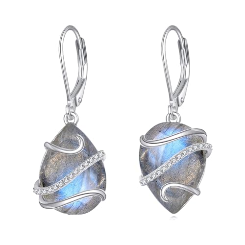 POPLYKE Labradorite Ohrringe für Frauen Sterling Silber Labradorite Dangle Earrings Jewelry Gift for Women POPLYKE Labradorite Ohrringe für Frauen Sterling Silber Labradorite Dangle Earrings Jewelry Gift for Women von POPLYKE