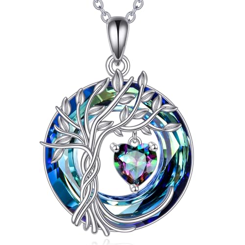 POPLYKE Lebensbaum Geburtsstein kette für Damen 925 Sterling Silber Baum des Lebens Schmuck Alexandrit Anhänger Juni Geburt Stein Edelstein mit Kristall Weihnachtsgeschenke für Mutter Ehefrau POPLYKE Lebensbaum Geburtsstein kette für Damen 925 Sterling Silber Baum des Lebens Schmuck Alexandrit Anhänger Juni Geburt Stein Edelstein mit Kristall Weihnachtsgeschenke für Mutter Ehefrau von POPLYKE