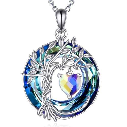 POPLYKE Lebensbaum Geburtstein kette für Damen 925 Sterling Silber Baum des Lebens Schmuck Aurora Borealis Anhänger April Geburtstein Edelstein mit Kristall Weihnachten Geschenke für Mutter Ehefrau POPLYKE Lebensbaum Geburtstein kette für Damen 925 Sterling Silber Baum des Lebens Schmuck Aurora Borealis Anhänger April Geburtstein Edelstein mit Kristall Weihnachten Geschenke für Mutter Ehefrau von POPLYKE