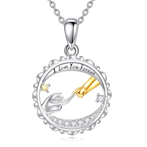 POPLYKE Mom Halskette von Tochter Sohn Sterling Silber Mutter Kind Finger Halskette Schmuck Geschenk (Finger) POPLYKE Mom Halskette von Tochter Sohn Sterling Silber Mutter Kind Finger Halskette Schmuck Geschenk (Finger) von POPLYKE