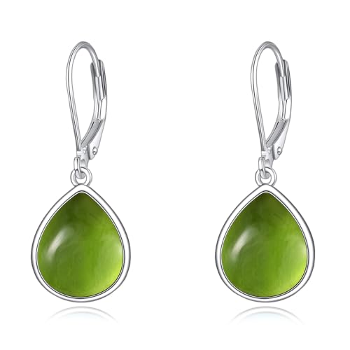 POPLYKE Peridot Ohrringe für Frauen: Sterling Silber, Baumeln, 2 Stück, 10 mm, Hypoallergen, Nickelfrei, Bleifrei, Cadmiumfrei POPLYKE Peridot Ohrringe für Frauen: Sterling Silber, Baumeln, 2 Stück, 10 mm, Hypoallergen, Nickelfrei, Bleifrei, Cadmiumfrei von POPLYKE