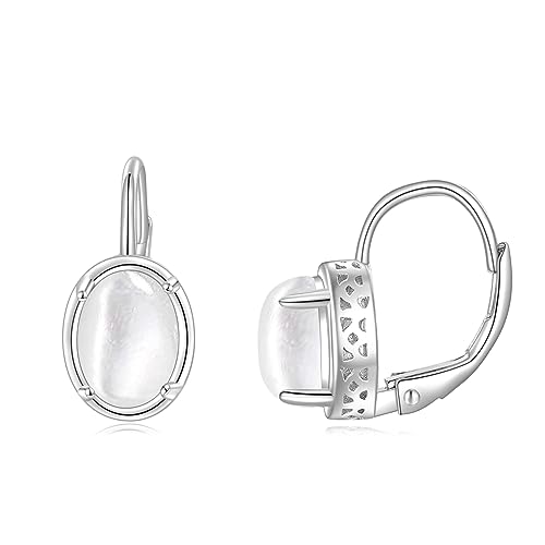 POPLYKE Perlmutt-Ohrringe für Frauen Sterling Silber Leverback Ohrringe Perlenschmuck Geschenk für Mädchen (Perle) von POPLYKE