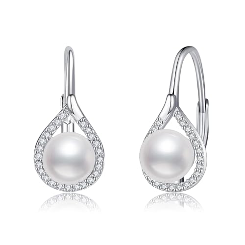 POPLYKE Perlen Ohrringe für Damen 925 Sterling Silber Perle Leverback Ohrringe Perle Tropfen Schmuck POPLYKE Perlen Ohrringe für Damen 925 Sterling Silber Perle Leverback Ohrringe Perle Tropfen Schmuck von POPLYKE