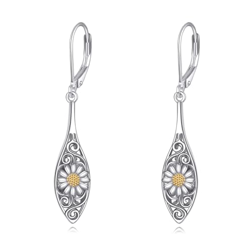 POPLYKE S925 Sterling Silber Gänseblümchen Ohrringe Damen Vintage Filigran Ohrringe Daisy Flower Schmuck POPLYKE S925 Sterling Silber Gänseblümchen Ohrringe Damen Vintage Filigran Ohrringe Daisy Flower Schmuck von POPLYKE