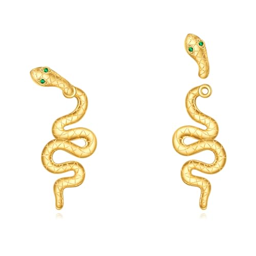 POPLYKE Schlange Ohrstecker für Damen Vergoldet Sterling Silber Schlange Ohrringe für Mädchen Schlange Schmuck Geschenke von POPLYKE