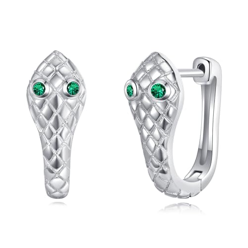 POPLYKE Snake Ohrringe 925 Sterling Silber Creolen Damen Leverback Snake Schmuck von POPLYKE