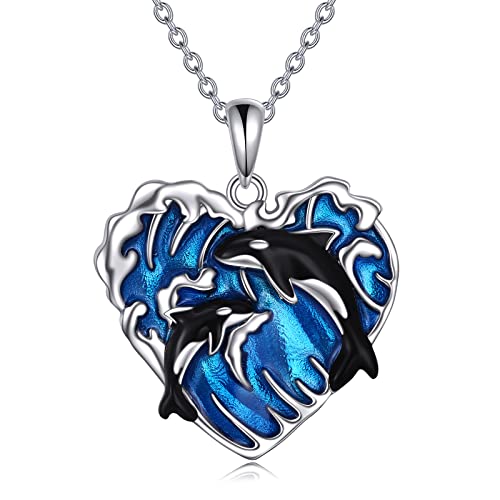 POPLYKE Sterling Silber Killer Whale Orca Anh?nger Halskette für Frauen Ocean Wave Geburtstag Schmuck Geschenke POPLYKE Sterling Silber Killer Whale Orca Anh?nger Halskette für Frauen Ocean Wave Geburtstag Schmuck Geschenke von POPLYKE