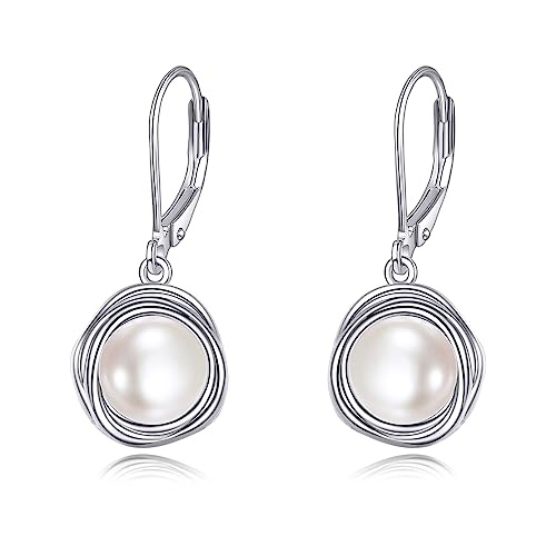 POPLYKE Süßwasser Perle Dangle Ohrringe Damen 925 Sterling Silber Leverback Ohrringe Perle Schmuck POPLYKE Süßwasser Perle Dangle Ohrringe Damen 925 Sterling Silber Leverback Ohrringe Perle Schmuck von POPLYKE