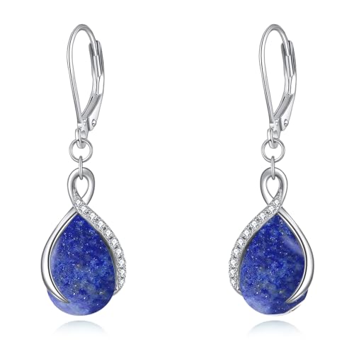 POPLYKE Träne Lapis Lazuli Leverback Ohrringe für Damen Sterling Silber Infinity Lapis Lazuli Ohrringe Dangle POPLYKE Träne Lapis Lazuli Leverback Ohrringe für Damen Sterling Silber Infinity Lapis Lazuli Ohrringe Dangle von POPLYKE