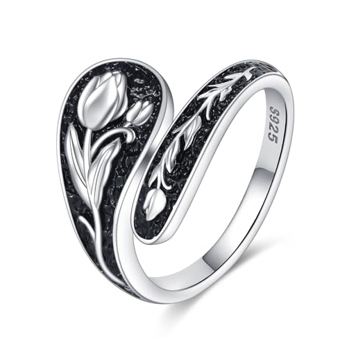 POPLYKE Tulpenring für Frauen Sterling Silber Tulpenring Blumenschmuck Geschenk für Frauen POPLYKE Tulpenring für Frauen Sterling Silber Tulpenring Blumenschmuck Geschenk für Frauen von POPLYKE
