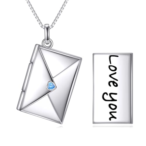 POPLYKE Umschlag Medaillon Anh?nger Halskette Sterling Silber Liebe Brief Erinnerung Foto, dass Halter Bilder Schmuck Geschenk Weihnachten Graduierung Tag POPLYKE Umschlag Medaillon Anh?nger Halskette Sterling Silber Liebe Brief Erinnerung Foto, dass Halter Bilder Schmuck Geschenk Weihnachten Graduierung Tag von POPLYKE